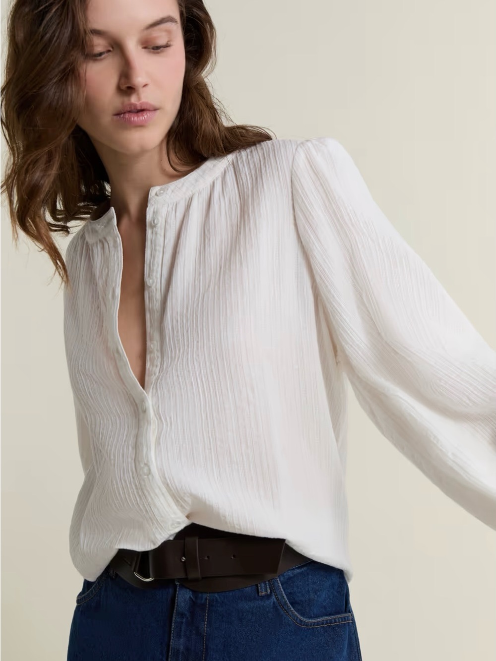 Massimo Dutti Women's Button-Front long sleeve Blouse Size 4